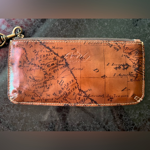 Patricia Nash St. Corce Wristlet Rust Riot Big Map Print - Picture 1 of 13